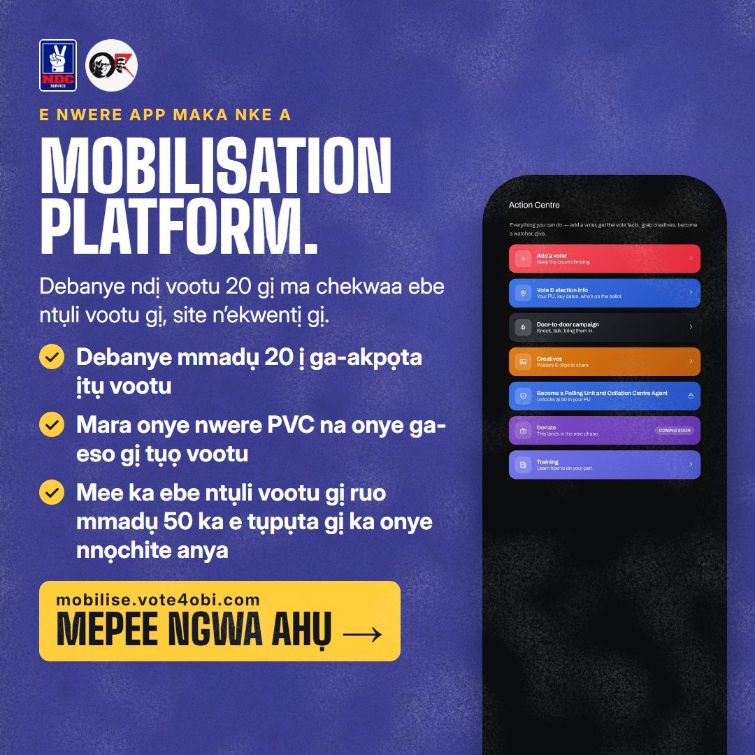 Foto nwere akụkụ anọ: Mobilisation Platform