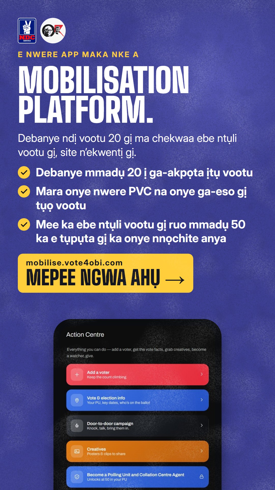 Foto maka WhatsApp status: Mobilisation Platform
