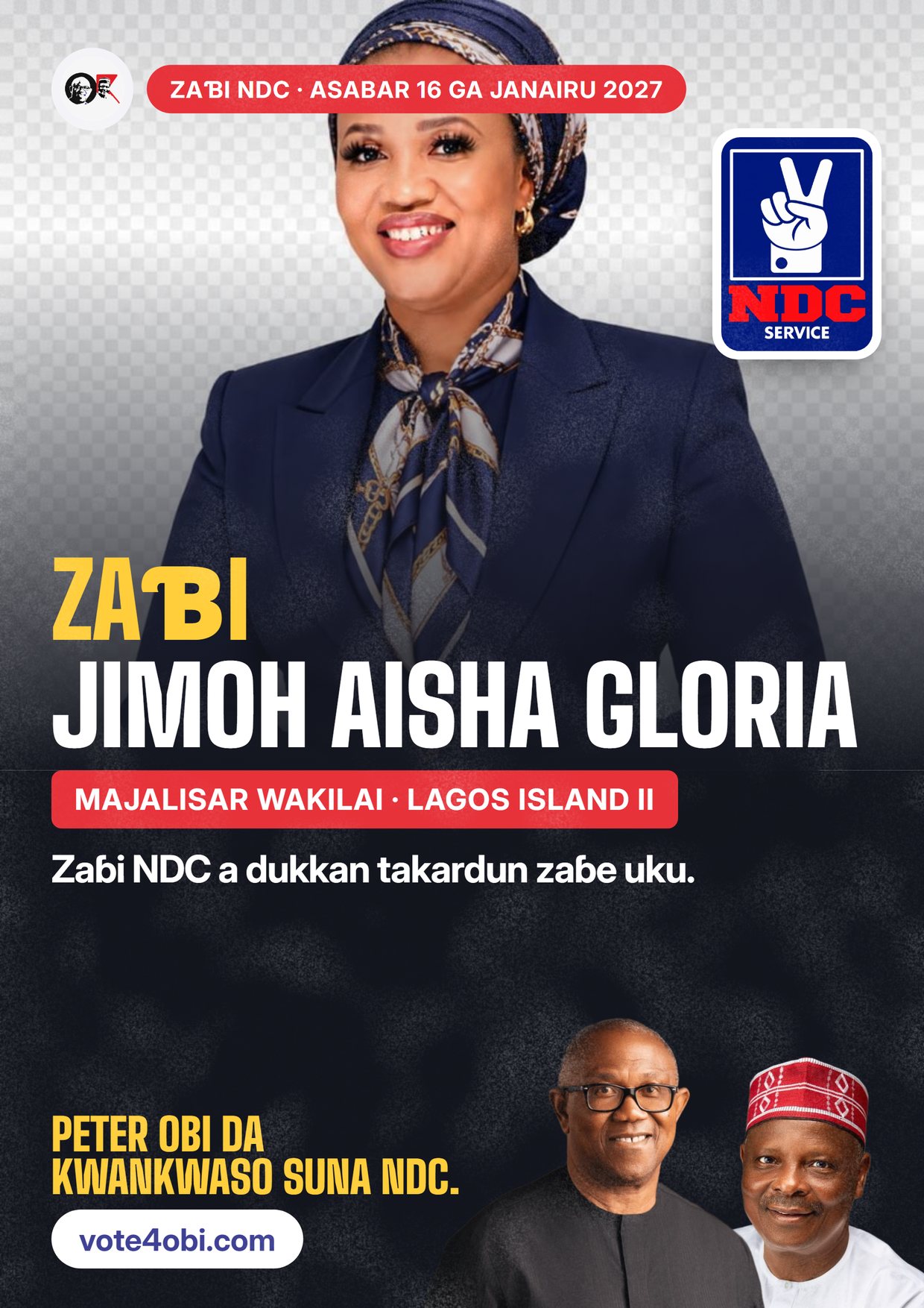 Fasta: Jimoh Aisha Gloria, ɗan takarar NDC na Majalisar Wakilai, Lagos Island II