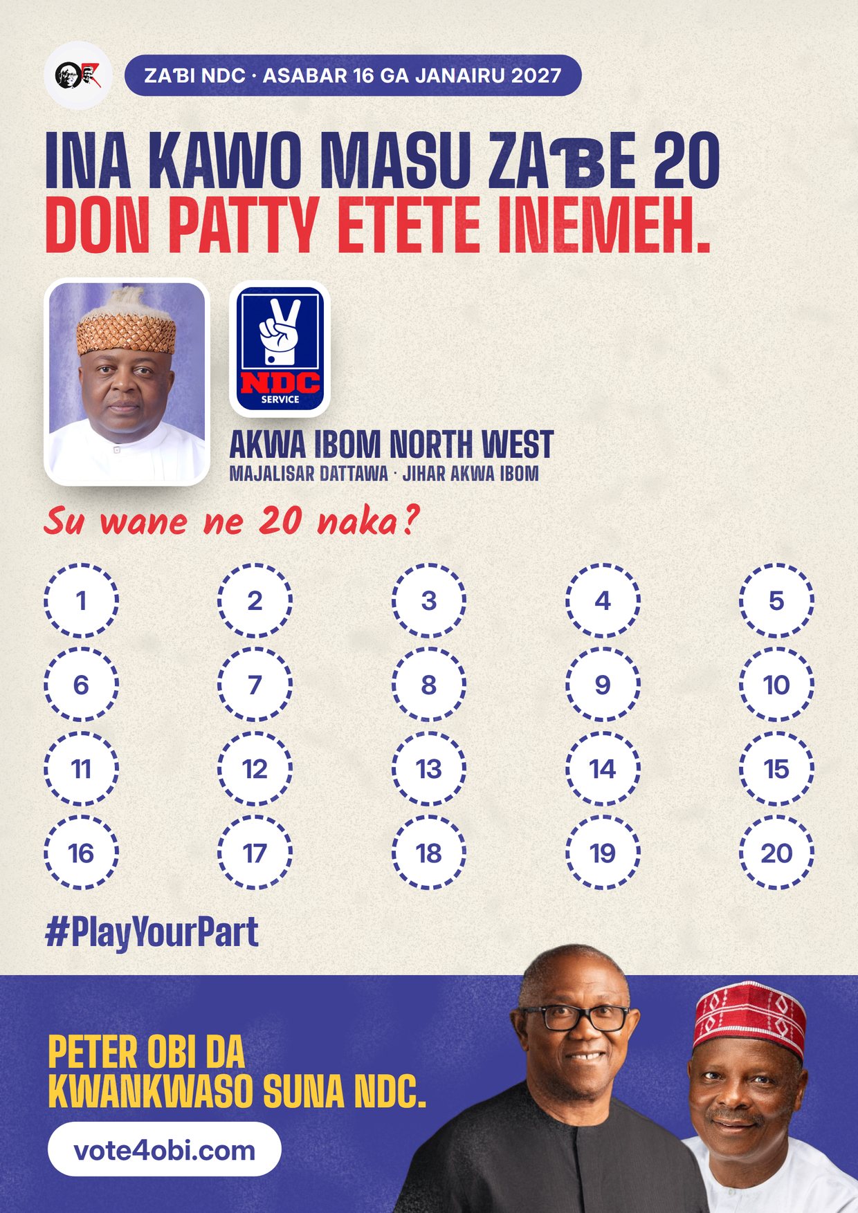 Fasta: Patty Etete Inemeh, ɗan takarar NDC na Majalisar Dattawa, Akwa Ibom North West