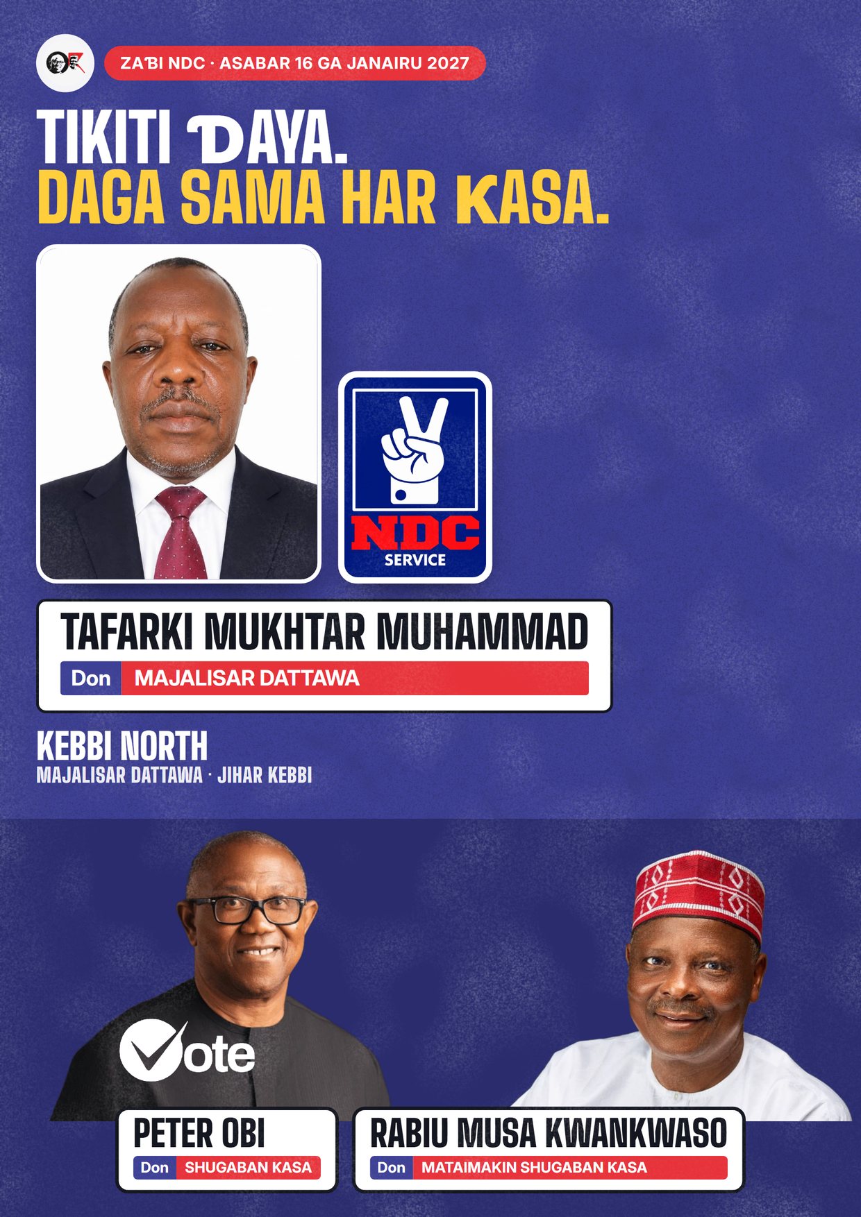 Fasta: Tafarki Mukhtar Muhammad, ɗan takarar NDC na Majalisar Dattawa, Kebbi North