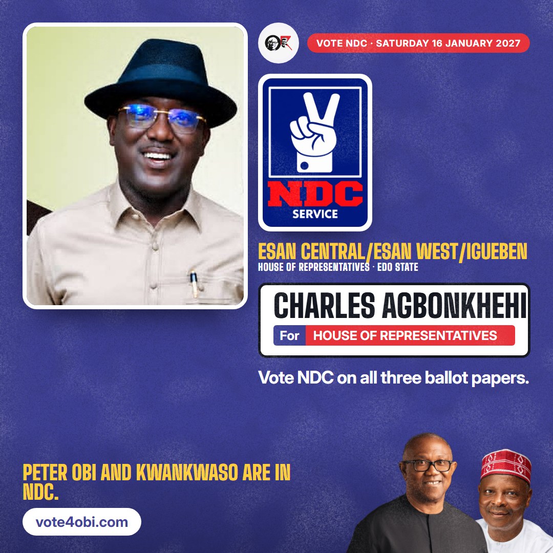 Square picture: Charles Agbonkhehi, NDC candidate for the House of Representatives, Esan Central/Esan West/Igueben