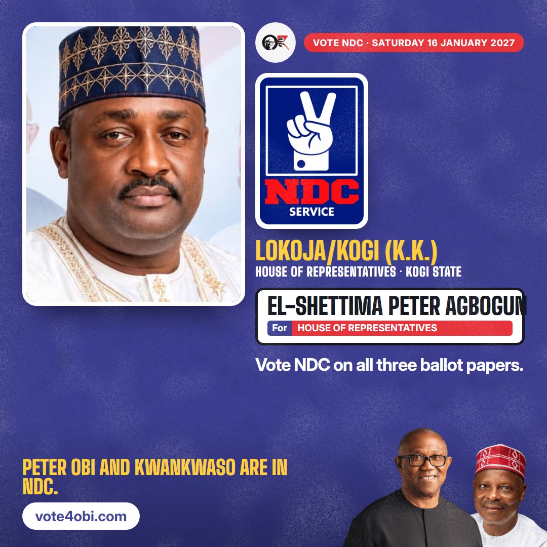 Square picture: El-Shettima Peter Agbogun, NDC candidate for the House of Representatives, Lokoja/Kogi (K.K.)