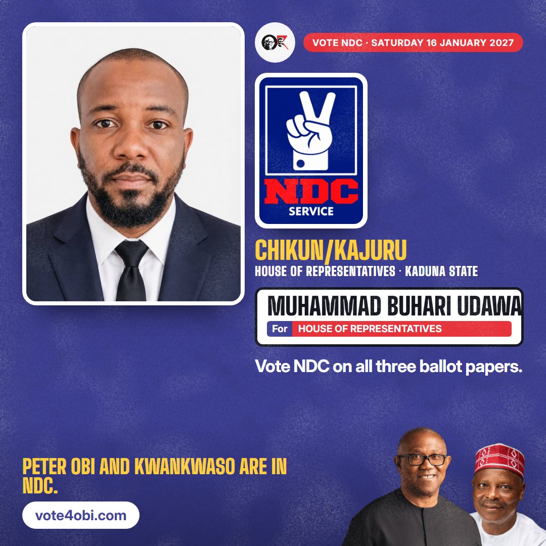 Square picture: Muhammad Buhari Udawa, NDC candidate for the House of Representatives, Chikun/Kajuru