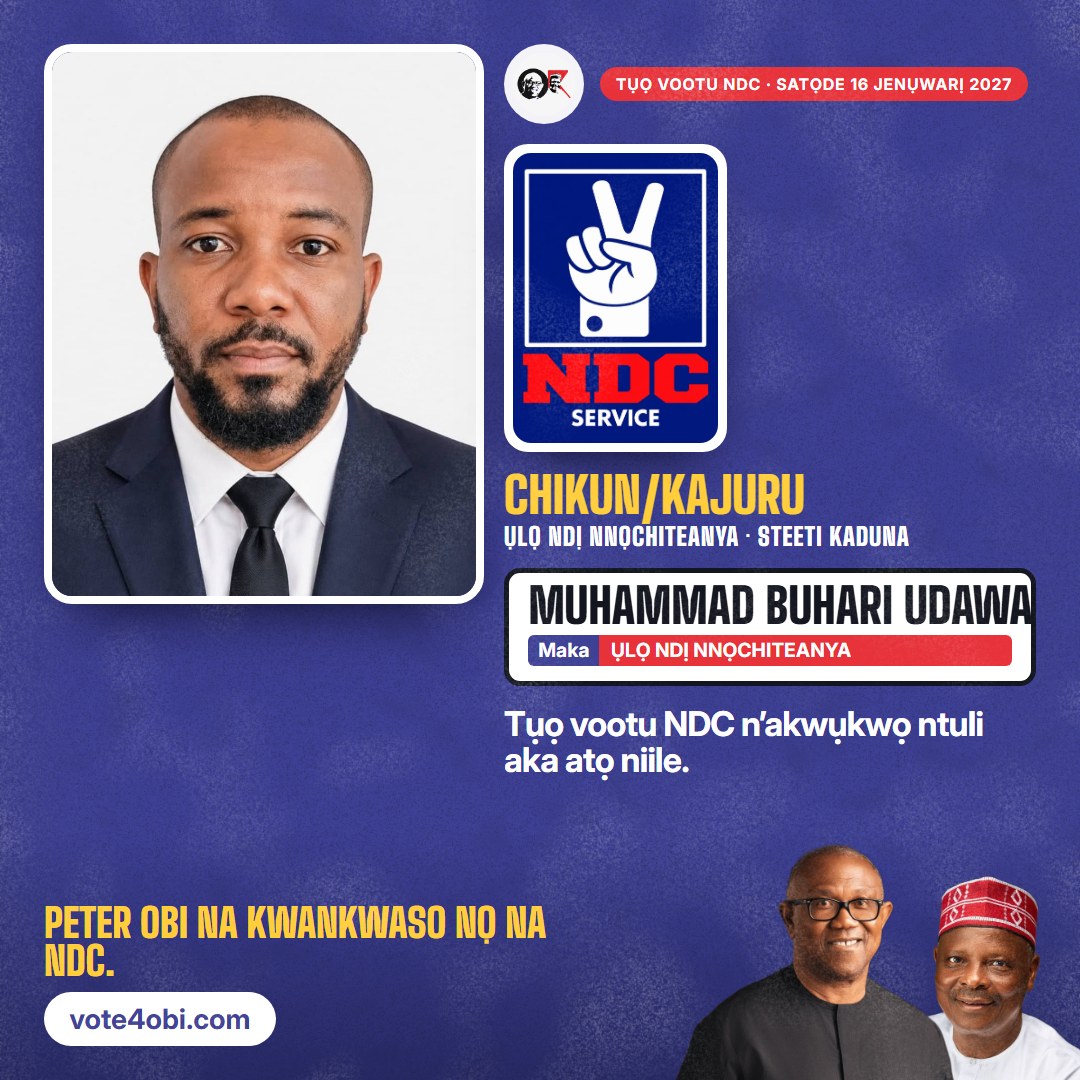 Foto akụkụ anọ: Muhammad Buhari Udawa, onye NDC na-azọ maka Ụlọ Ndị Nnọchiteanya, Chikun/Kajuru