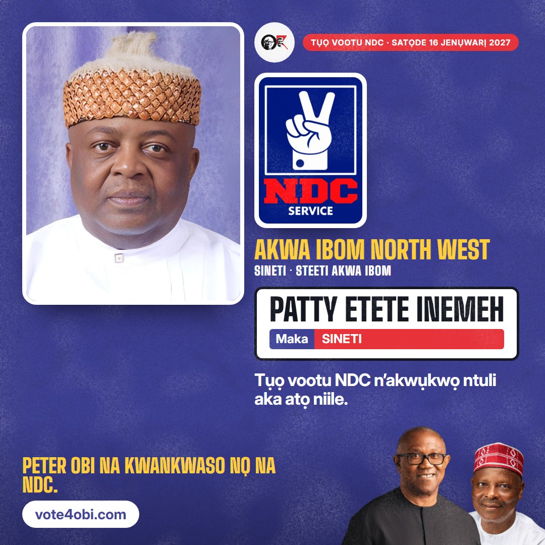 Foto akụkụ anọ: Patty Etete Inemeh, onye NDC na-azọ maka Sineti, Akwa Ibom North West