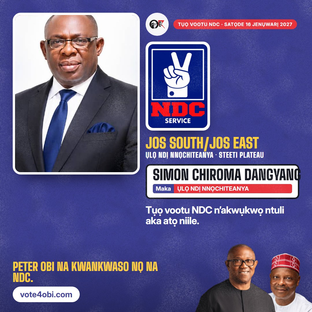 Foto akụkụ anọ: Simon Chiroma Dangyang, onye NDC na-azọ maka Ụlọ Ndị Nnọchiteanya, Jos South/Jos East