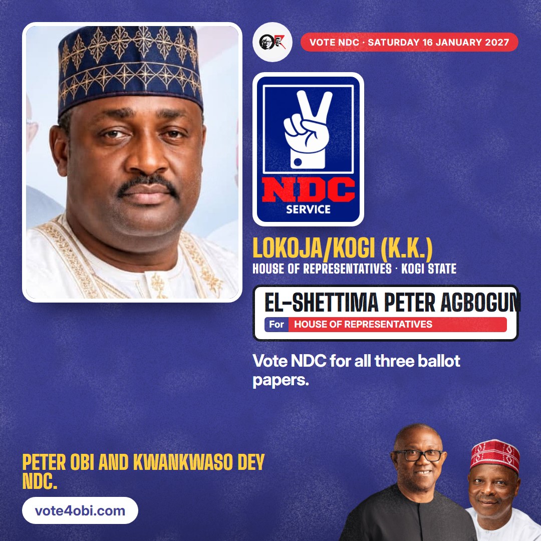 Square picture: El-Shettima Peter Agbogun, NDC candidate for House of Representatives, Lokoja/Kogi (K.K.)