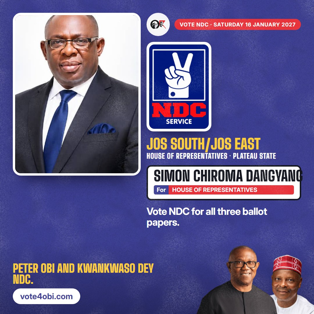 Square picture: Simon Chiroma Dangyang, NDC candidate for House of Representatives, Jos South/Jos East