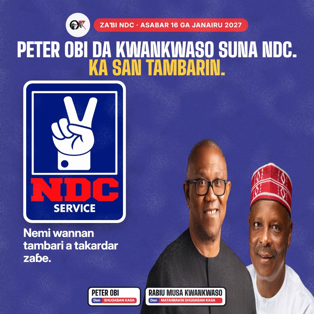 Takardar sanarwa mai kusurwa huɗu: Peter Obi da Kwankwaso suna NDC