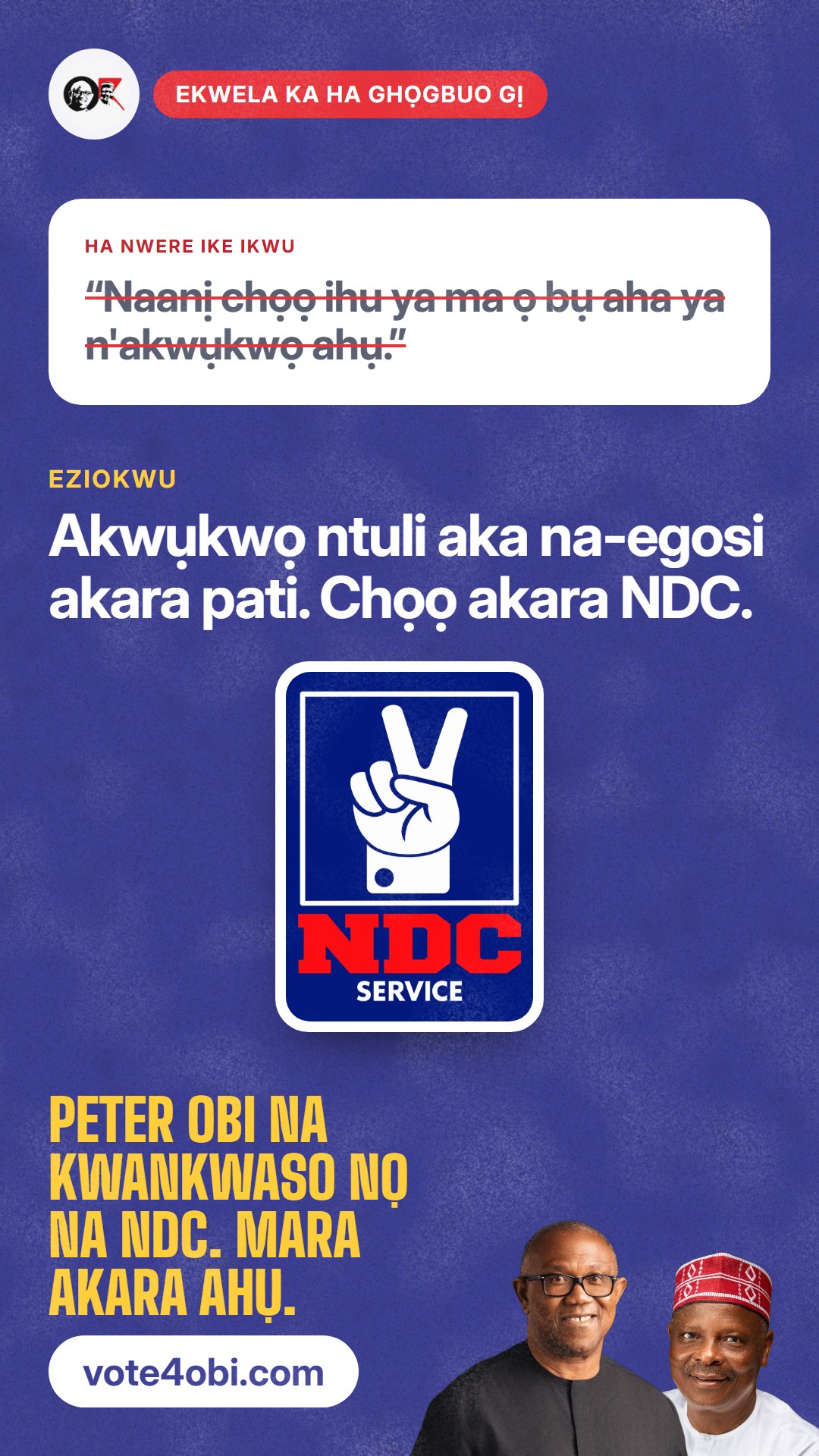 “Naanị chọọ ihu ya ma ọ bụ aha ya n'akwụkwọ ahụ.”