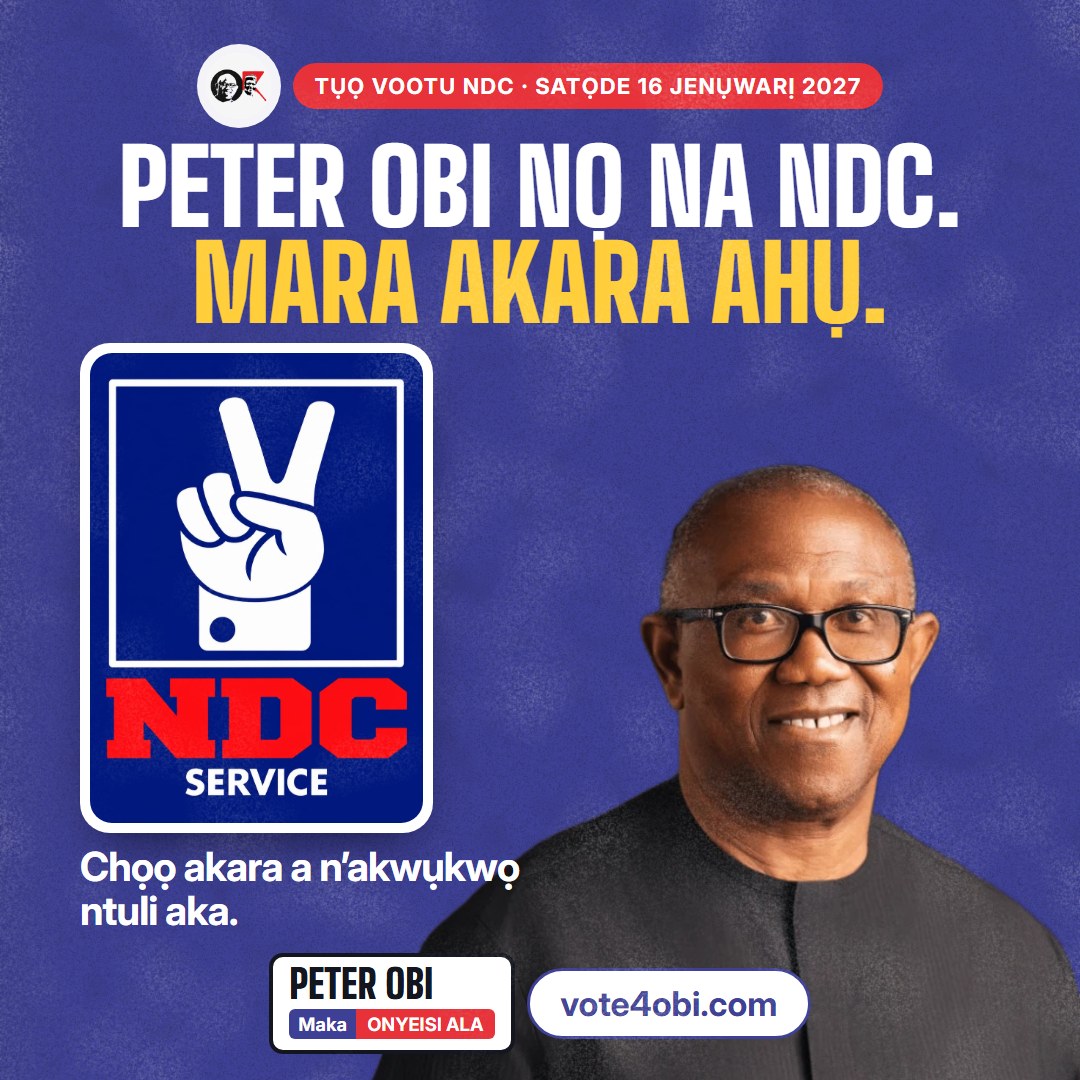 Akwụkwọ mgbasa ozi nwere akụkụ anọ: Peter Obi nọ na NDC