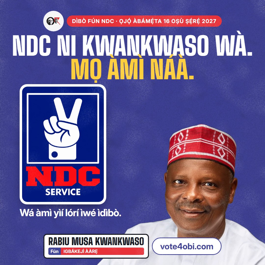 Ìwé ìkéde onígun mẹ́rin: NDC ni Kwankwaso wà