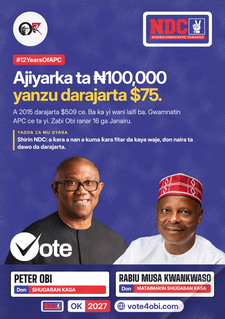 Ajiyarku ta ₦100,000 yanzu darajarta $75 ce.