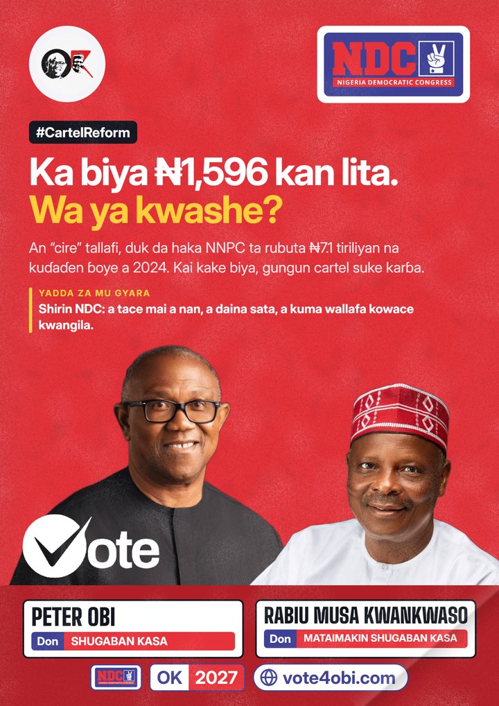 Kun biya ₦1,596 kan lita. Wa ya kwashe?