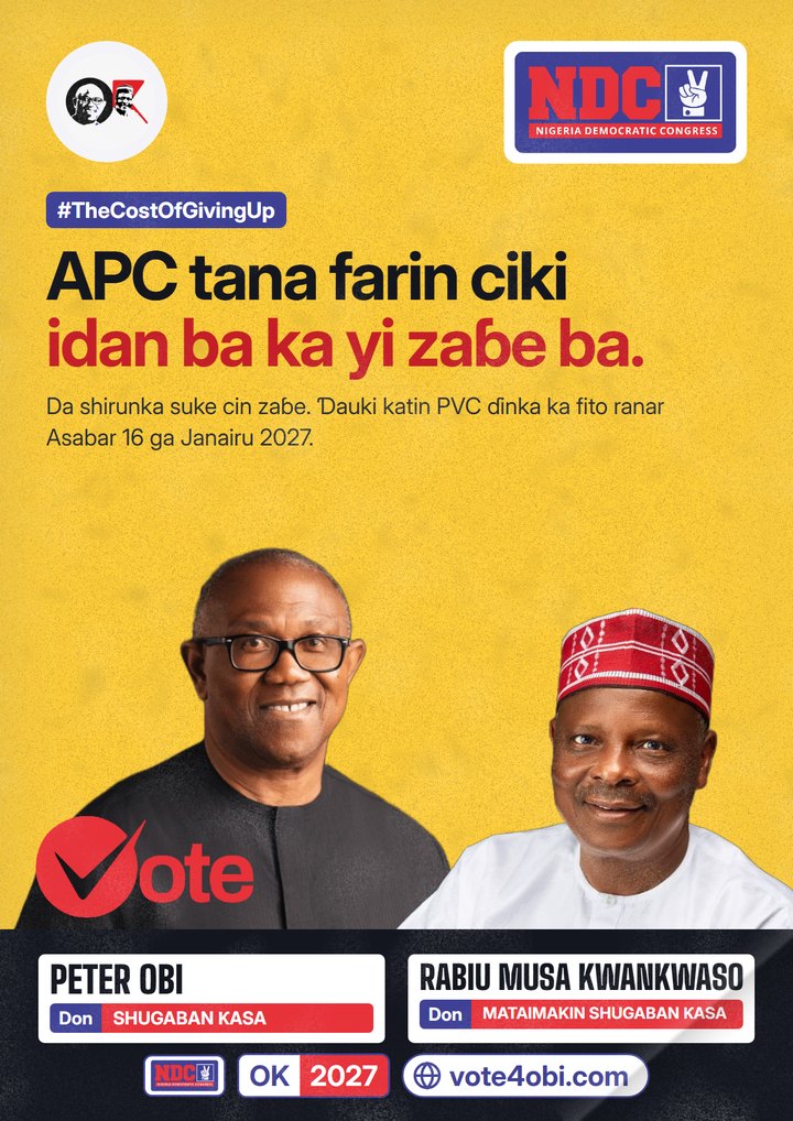 APC tana farin ciki idan ba ka yi zaɓe ba.