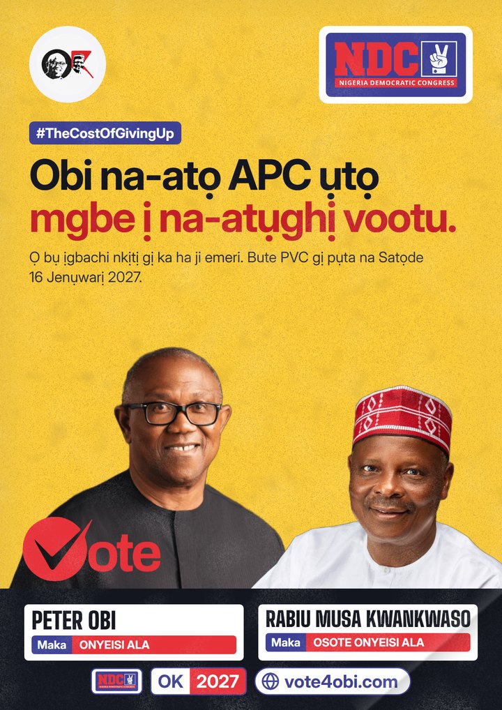 Obi na-atọ APC ụtọ mgbe ị na-atụghị vootu.