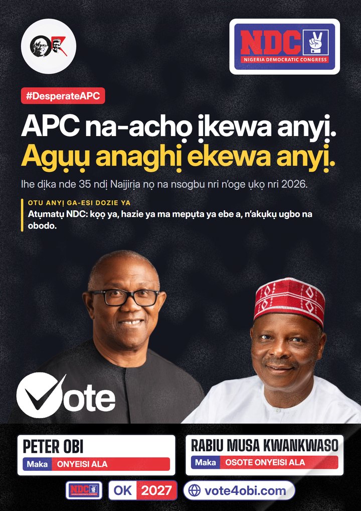 APC na-achọ ịkewa anyị. Agụụ anaghị ekewa anyị.