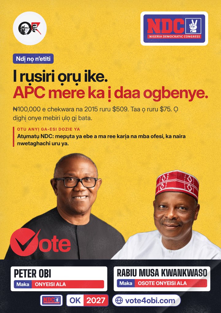 I rụsiri ọrụ ike. APC mere ka ị daa ogbenye.