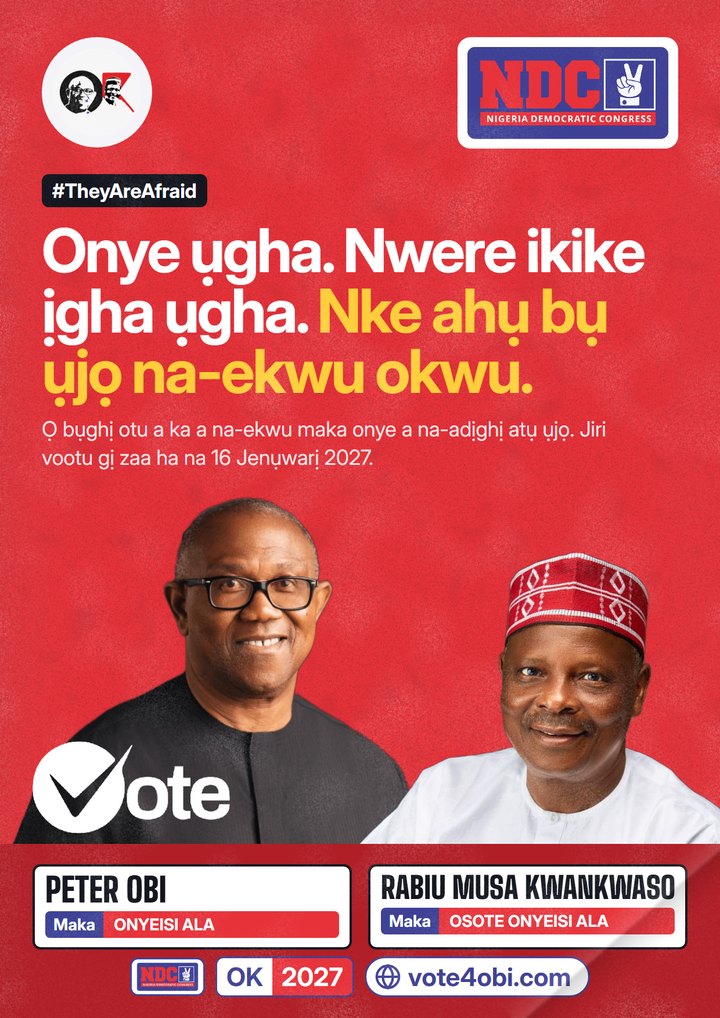 Onye ụgha. Nwere ikike ịgha ụgha. Ọ bụ egwu na-ekwu okwu.