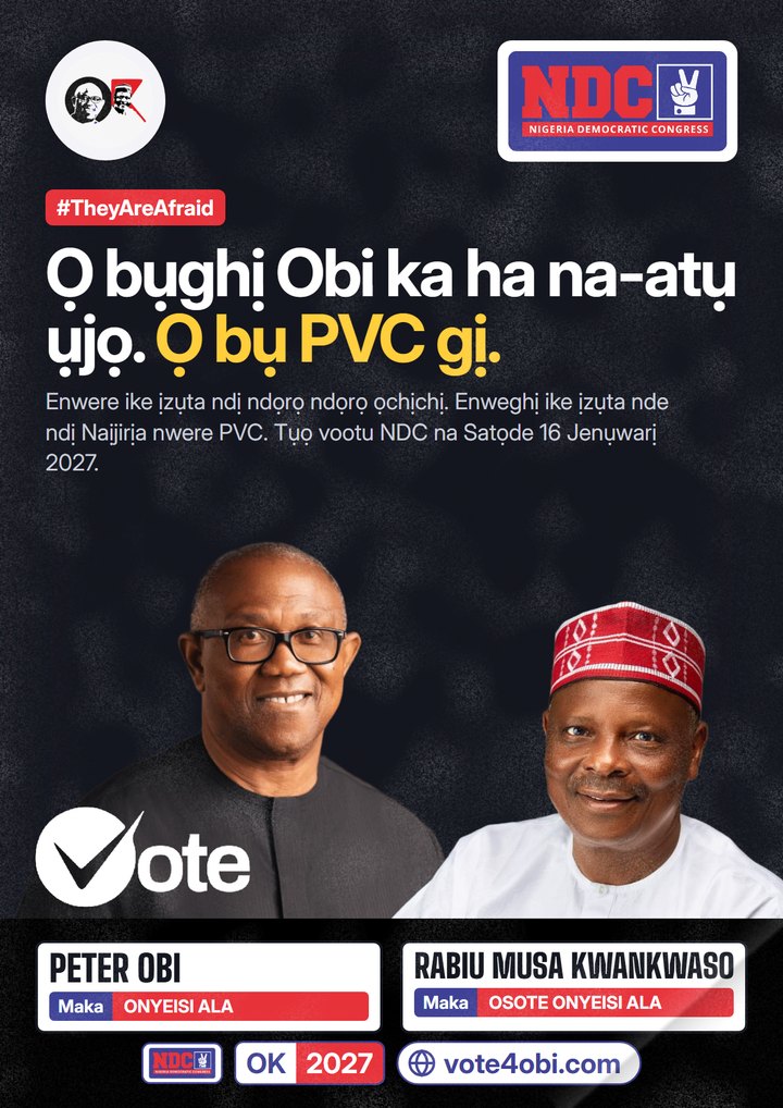 Ọ bụghị Obi ka ha na-atụ egwu. Ọ bụ PVC gị.