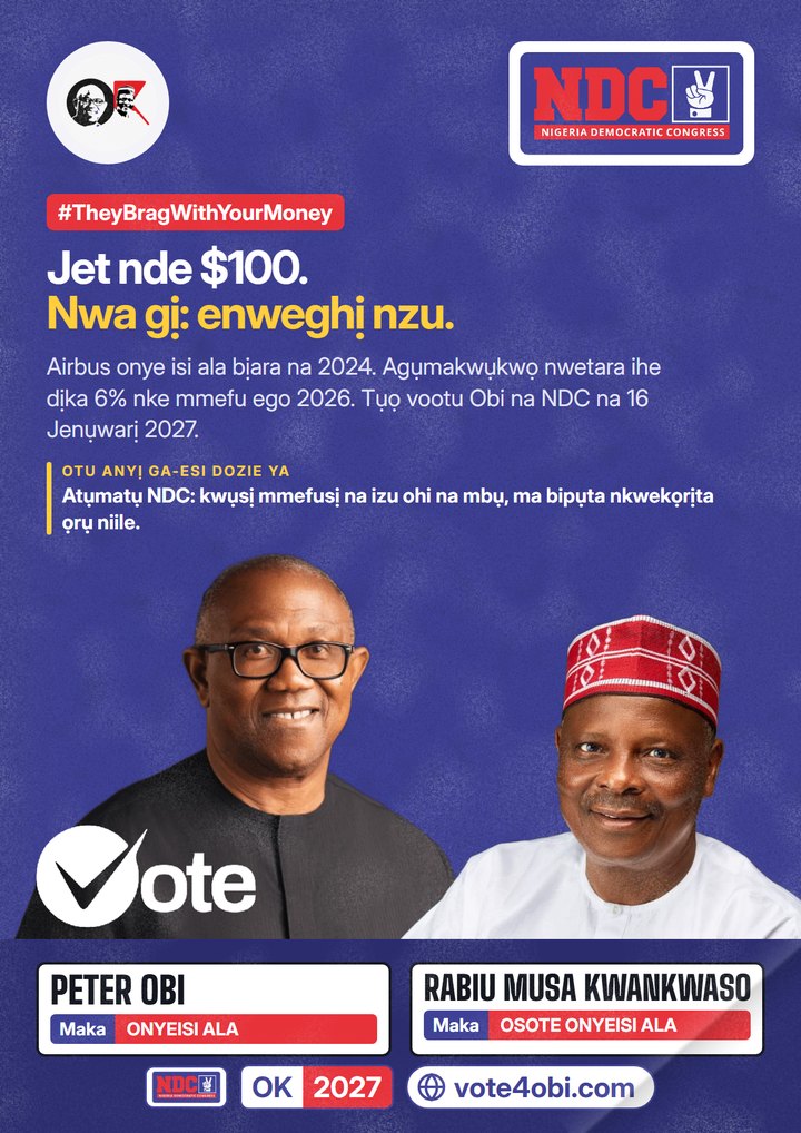 Ụgbọelu $100 nde. Nwa gị: enweghị nzu.