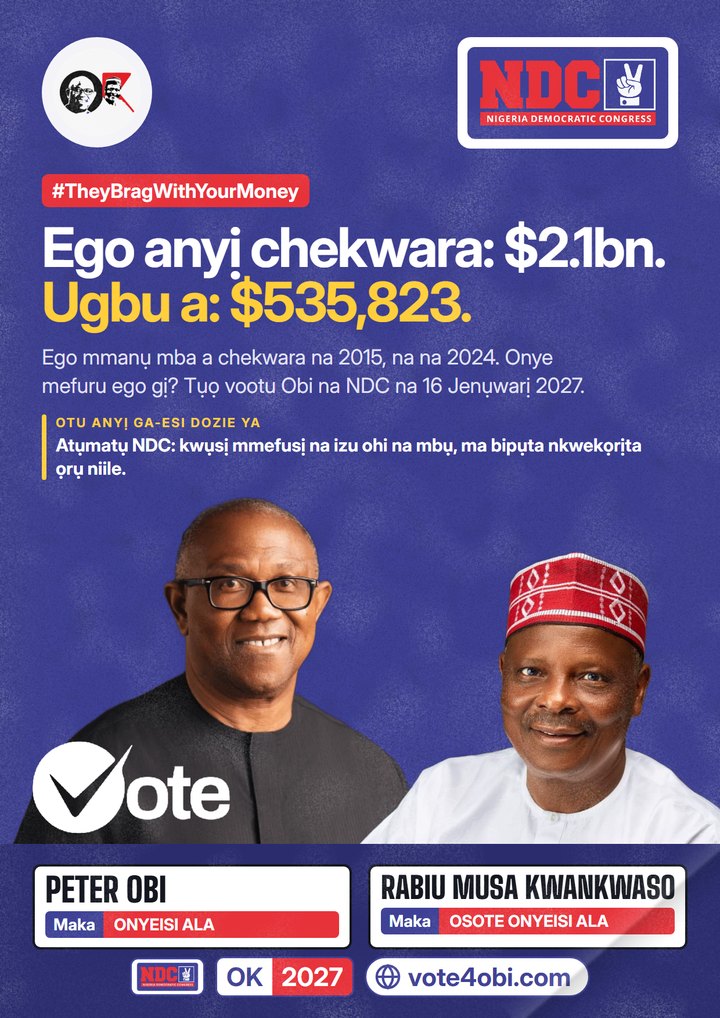 Ego anyị chekwara: $2.1bn. Ugbu a: $535,823.