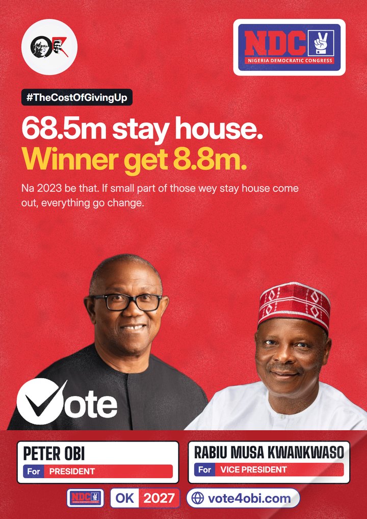 68.5m siddon for house. The person wey win get 8.8m.