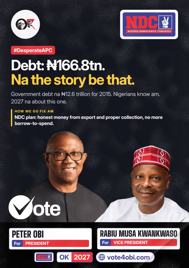 Debt: ₦166.8tn. Na the story be that.