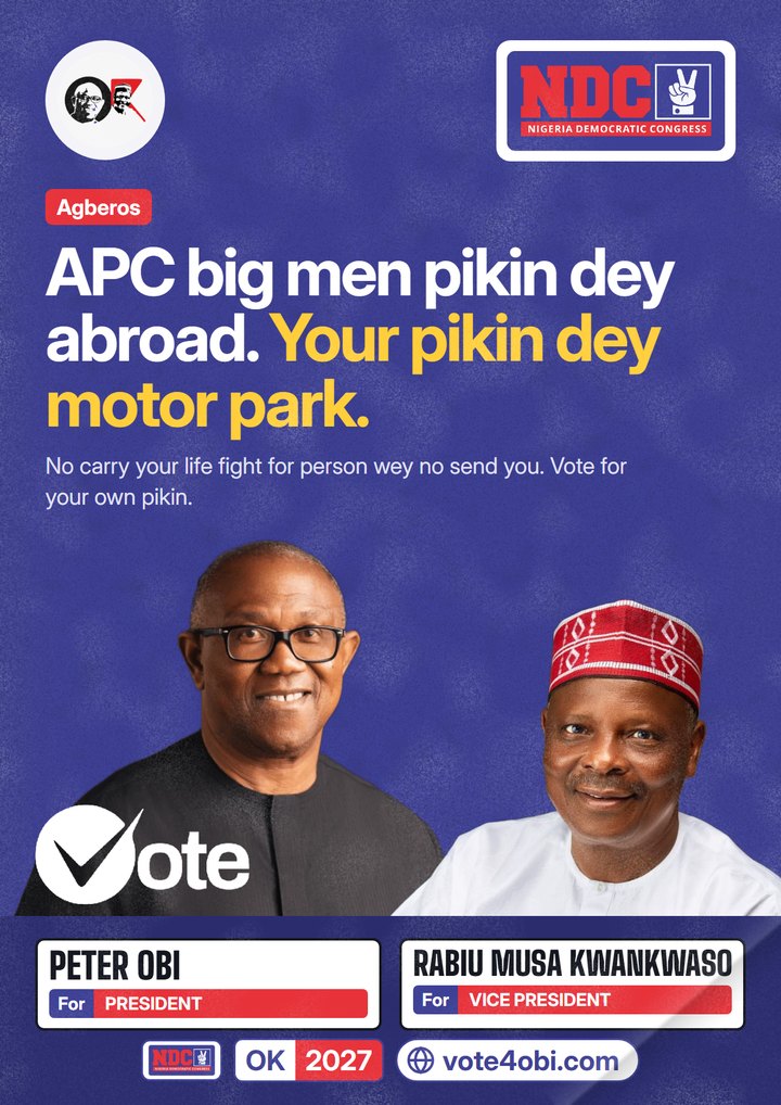 APC big men pikin dey abroad. Your pikin dey motor park.