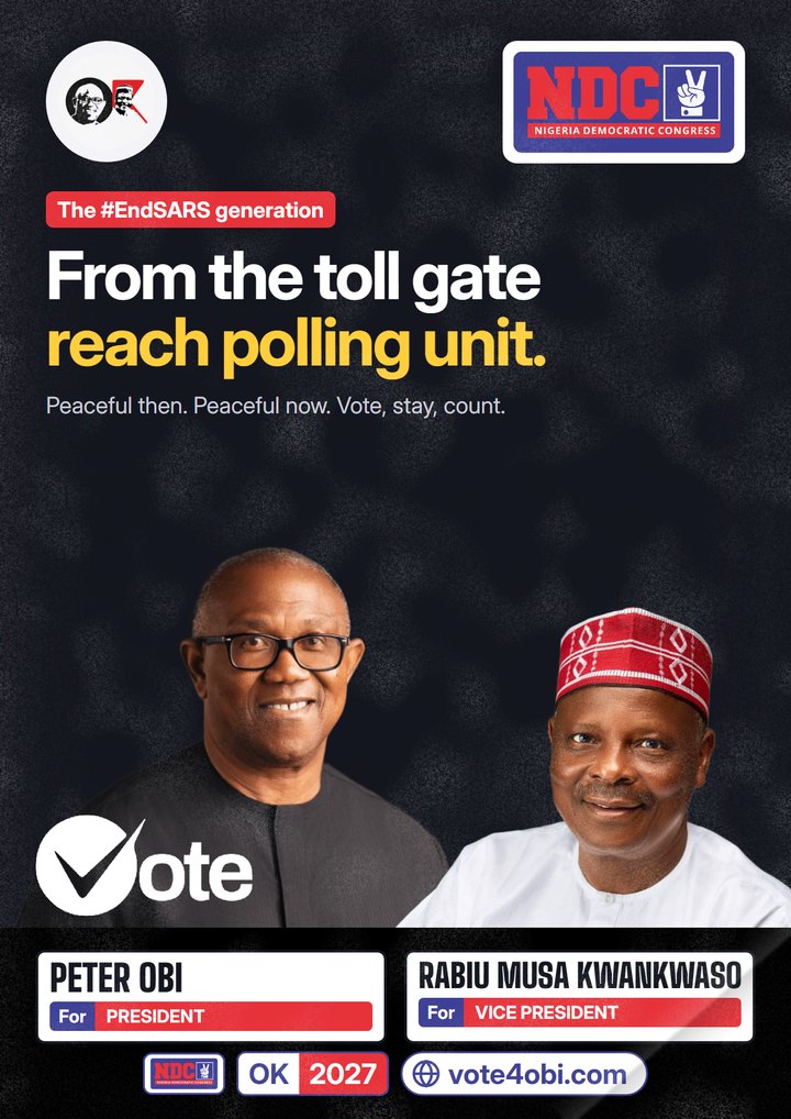 From the toll gate go the polling unit.