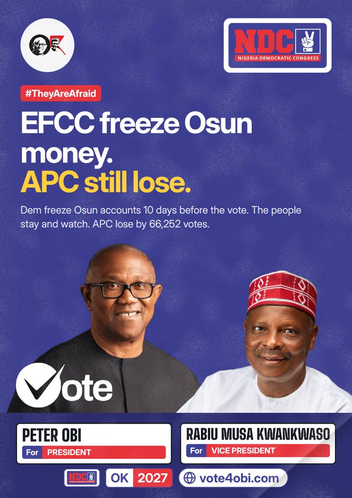 EFCC freeze Osun money. APC still lose.