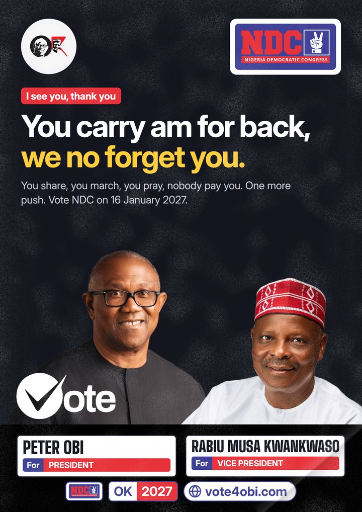 You carry am for back, we no forget you.
