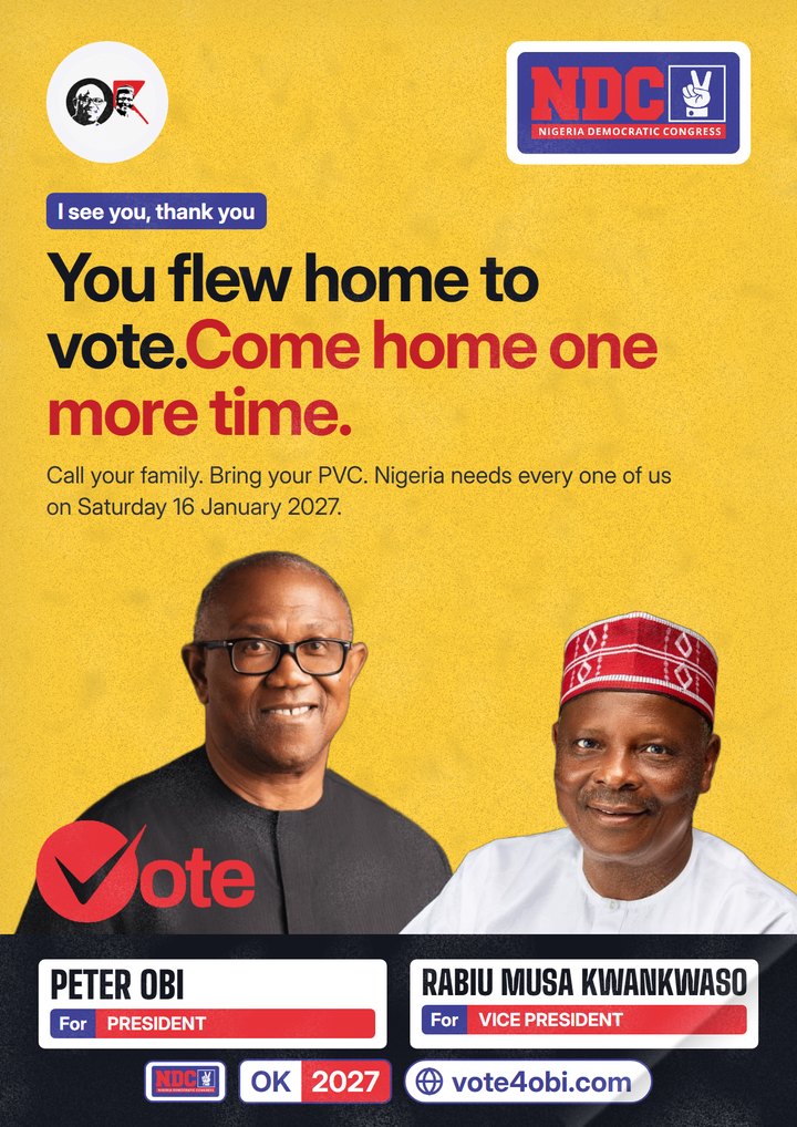 You flew home to vote.Come home one more time.