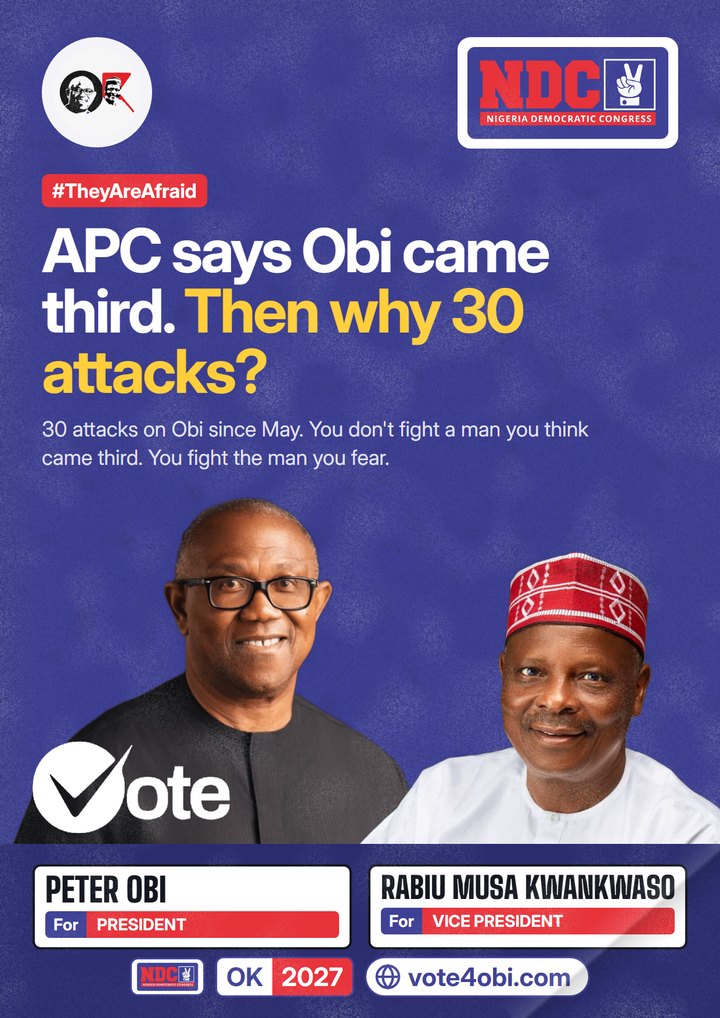 APC says Obi came third. Then why 30 attacks?