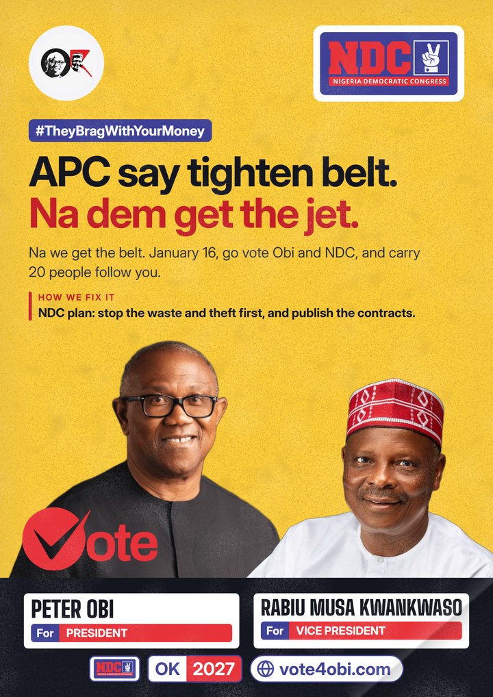 APC say tighten belt. Na dem get the jet.