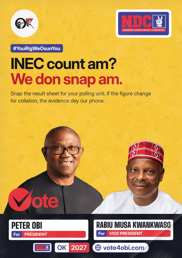 INEC count am? We don snap am.