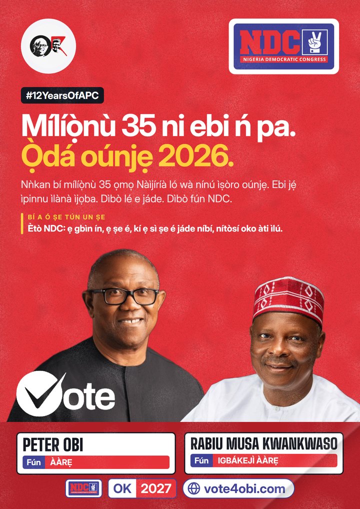 Mílíọ̀nù 36.1 ni ebi ń pa. Ní 2016: 4.4 mílíọ̀nù.