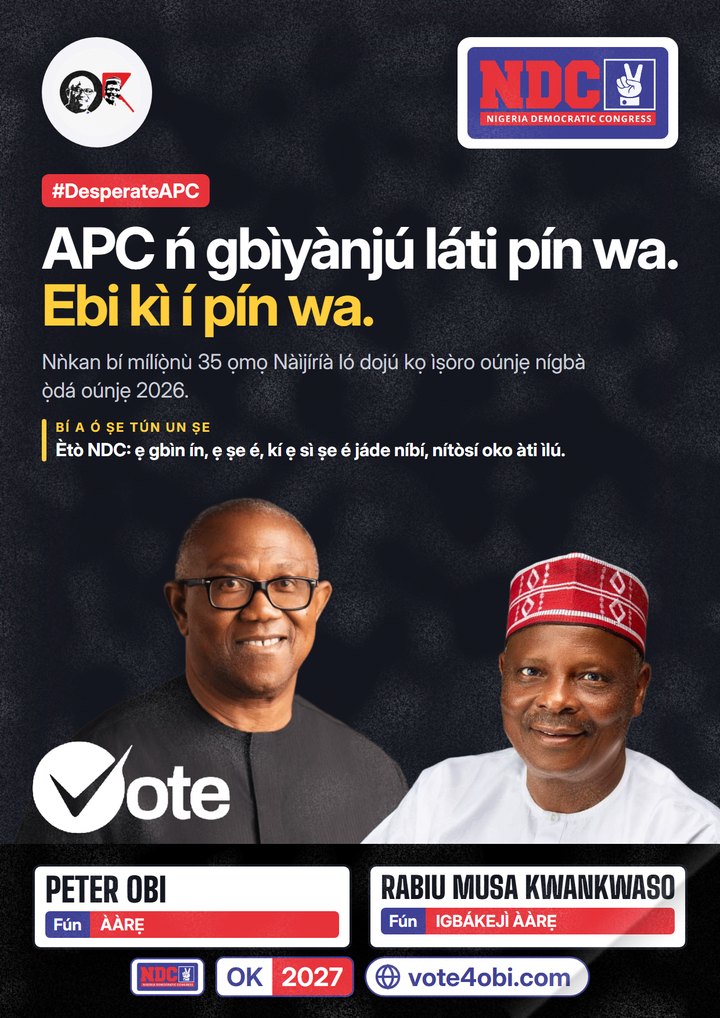 APC ń gbìyànjú láti pín wa. Ebi kì í pín wa.