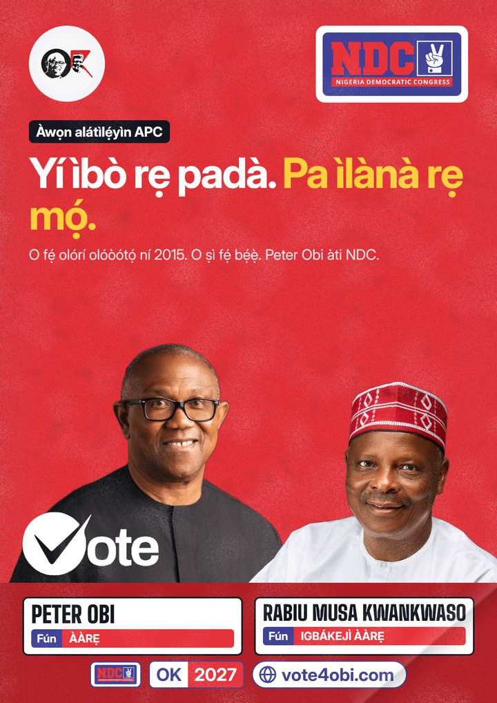 Yí ìbò rẹ padà. Di ìwà rere rẹ mú.