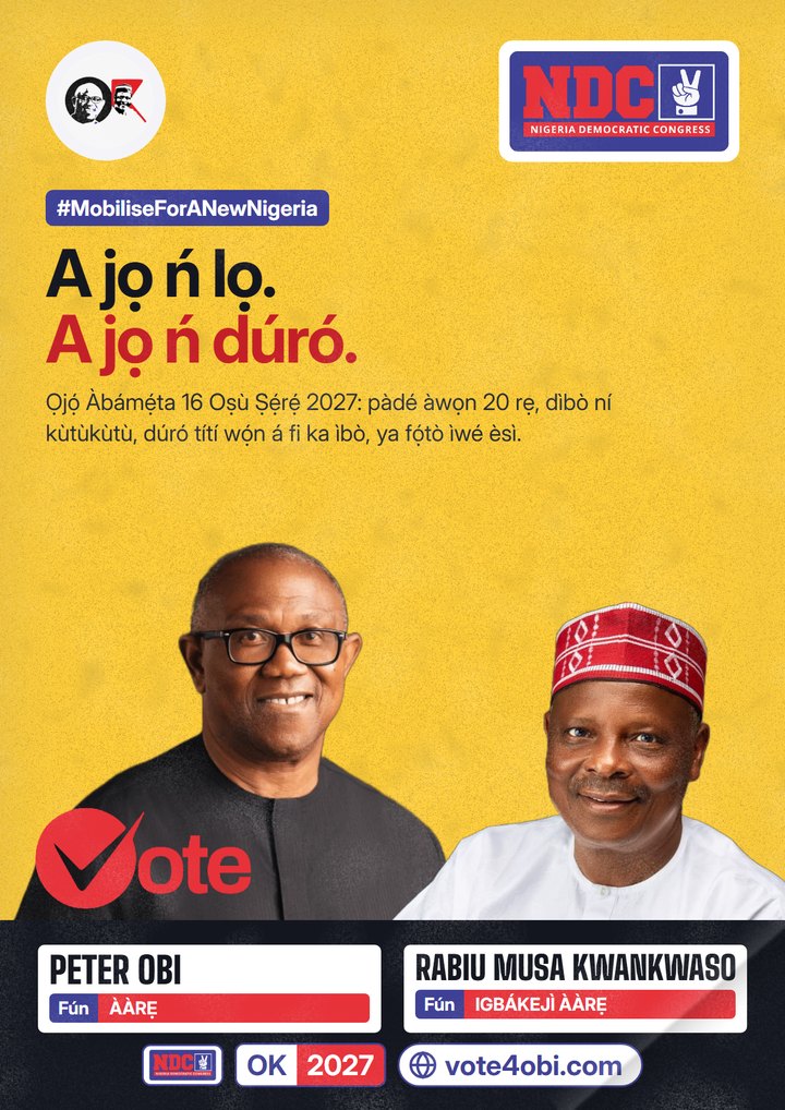 A jọ ń lọ. A jọ ń dúró.
