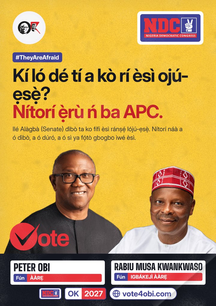 Kí ló dé tí a kò rí èsì ojú-ẹsẹ̀? Nítorí ẹ̀rù ń ba APC.