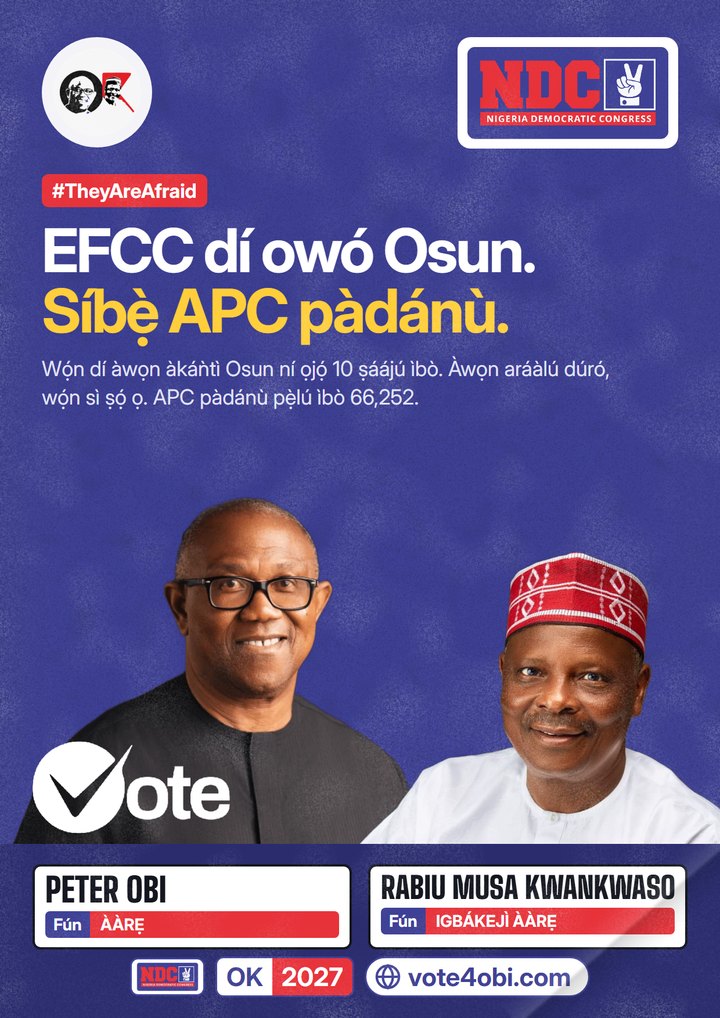EFCC dí owó Osun. Síbẹ̀ APC pàdánù.