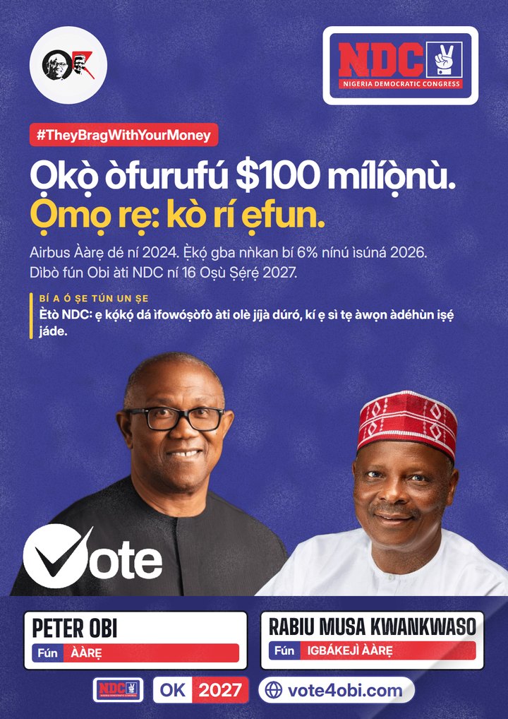 Ọkọ̀ òfurufú $100 mílíọ̀nù. Ọmọ rẹ: kò sí ẹfun ìkọ̀wé.