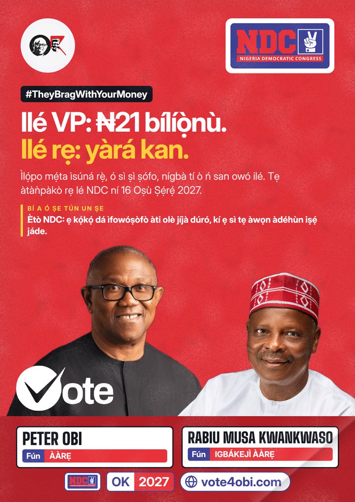 Ilé Igbákejì Ààrẹ: ₦21 bílíọ̀nù. Ilé rẹ: yàrá kan.