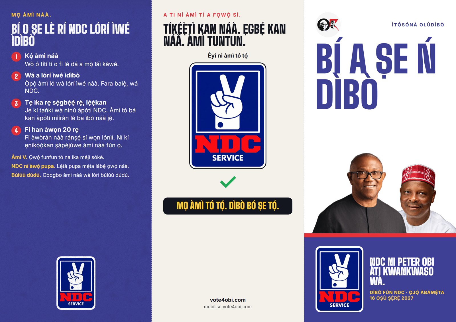 Ìwé pélébé náà, ìta: ẹ̀yìn ìwé, àmì tó tọ́ àti bí o ṣe lè rí NDC lórí ìwé ìdìbò