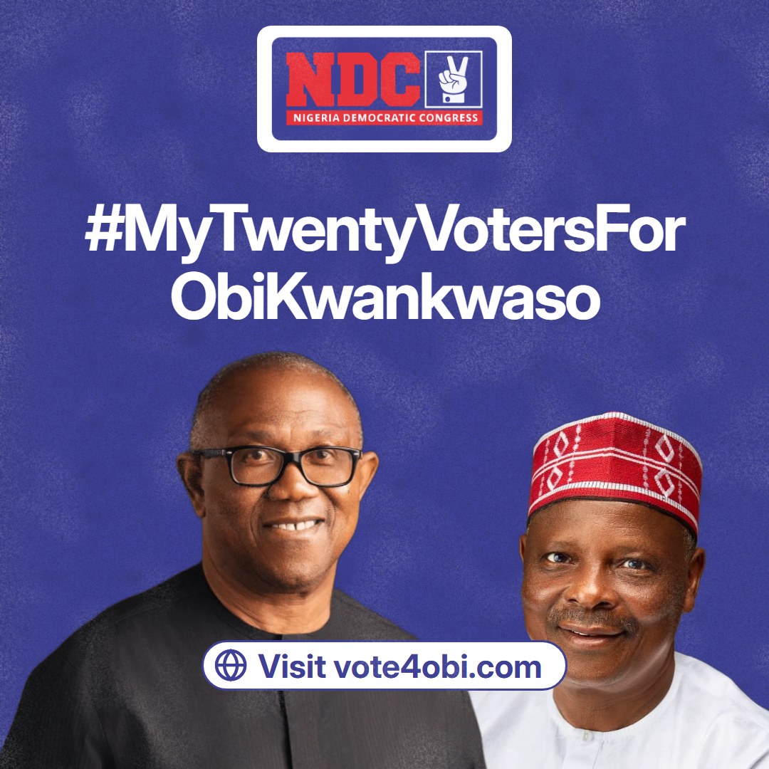 Profile picture: #MyTwentyVotersForObiKwankwaso, with Peter Obi and Rabiu Musa Kwankwaso