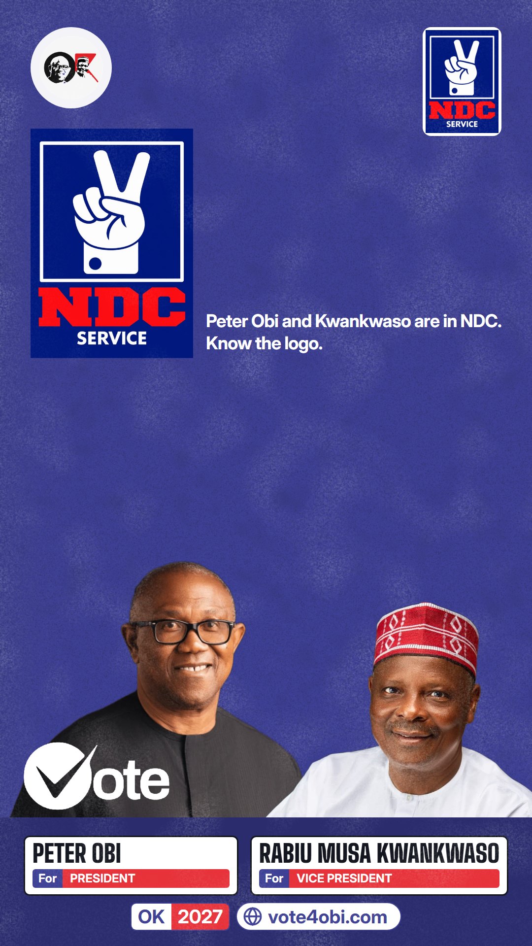 Peter Obi and Kwankwaso are in NDC